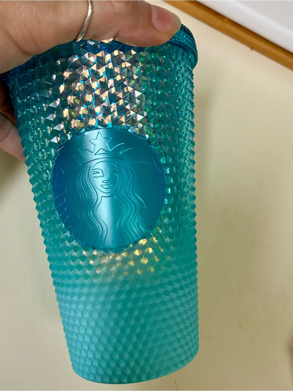 Starbucks 2023 winter blue ombré studded Grande 16oz Tumbler Elsa. Like new!